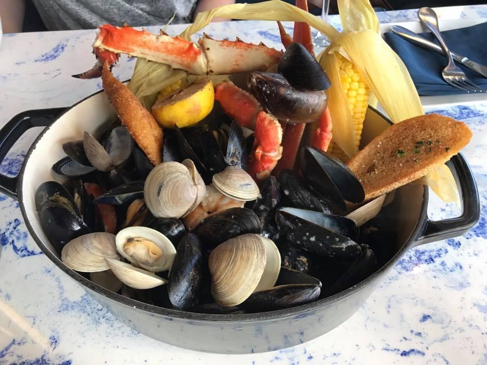 Delicious seafood pot at Mussel Beach restaurant on our Delray Beach, Florida trip!